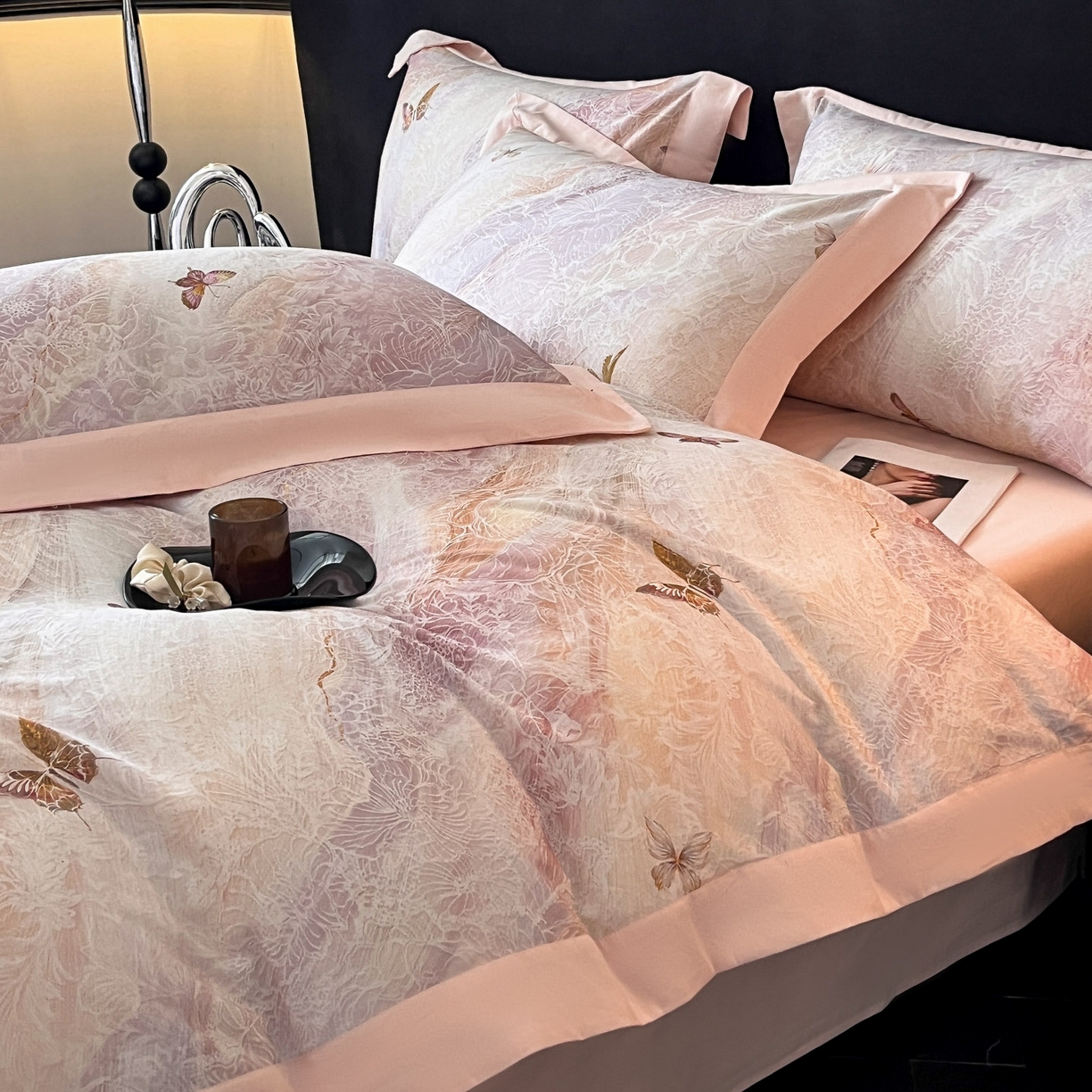 91家纺网 家纺一手货源 找家纺 博纳家纺 2025新款正宗3221纯棉磨毛印花宽边四件套系列-流光系列 苏里南