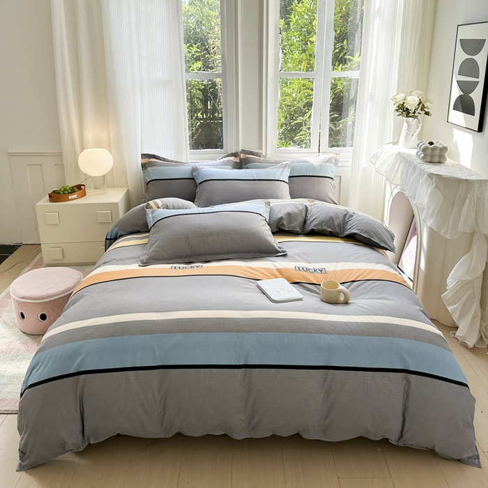 91家纺网 家纺一手货源 找家纺 （总）南通菲度家纺 2025新款高克重芦荟棉四件套-大床