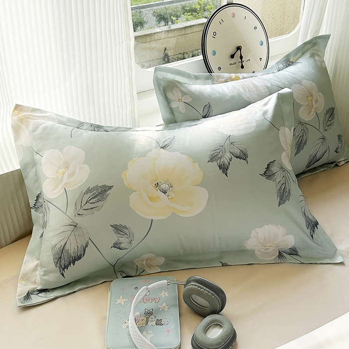 91家纺网 家纺一手货源 找家纺 南通菲度家纺 2025新款高克重芦荟棉四件套-大床 花开盛夏