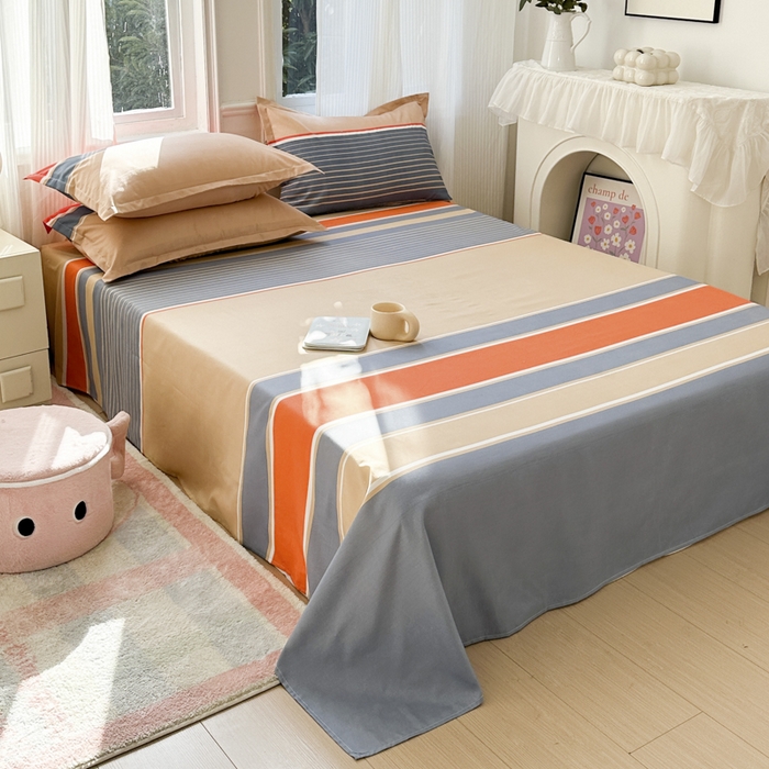 91家纺网 家纺一手货源 找家纺 南通菲度家纺 2025新款高克重芦荟棉四件套-大床 魅力蓝