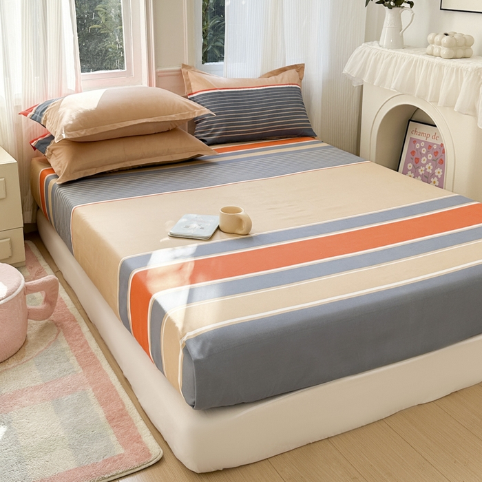 91家纺网 家纺一手货源 找家纺 南通菲度家纺 2025新款高克重芦荟棉四件套-大床 魅力蓝