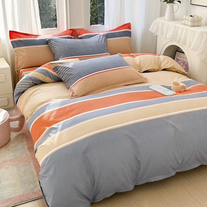 91家纺网 家纺一手货源 找家纺 南通菲度家纺 2025新款高克重芦荟棉四件套-大床 魅力蓝