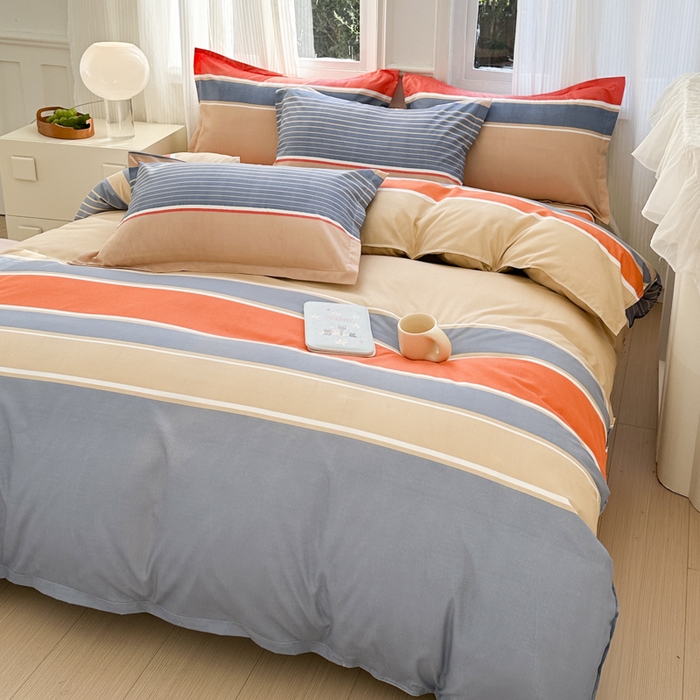 91家纺网 家纺一手货源 找家纺 南通菲度家纺 2025新款高克重芦荟棉四件套-大床 魅力蓝