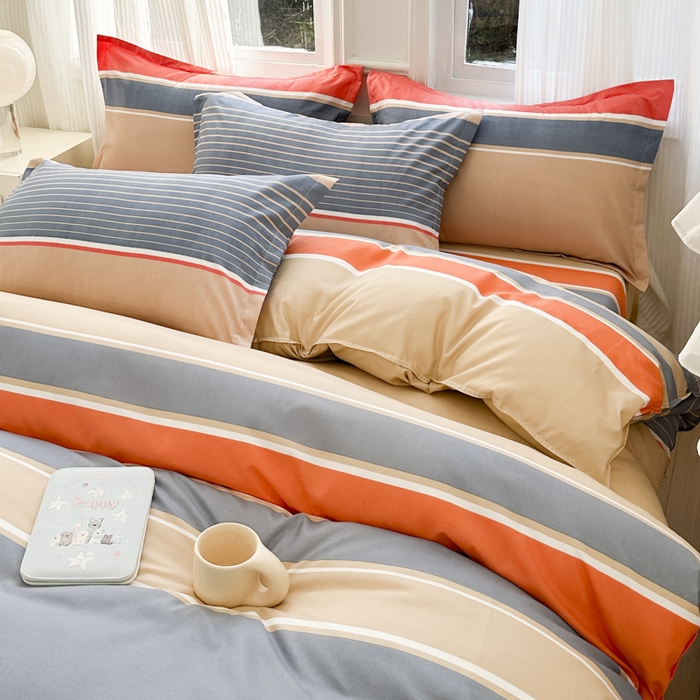 91家纺网 家纺一手货源 找家纺 南通菲度家纺 2025新款高克重芦荟棉四件套-大床 魅力蓝