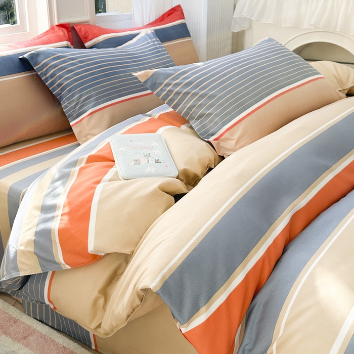 91家纺网 家纺一手货源 找家纺 南通菲度家纺 2025新款高克重芦荟棉四件套-大床 魅力蓝