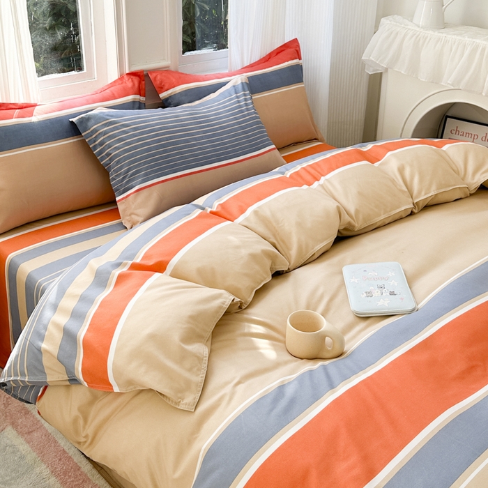 91家纺网 家纺一手货源 找家纺 南通菲度家纺 2025新款高克重芦荟棉四件套-大床 魅力蓝