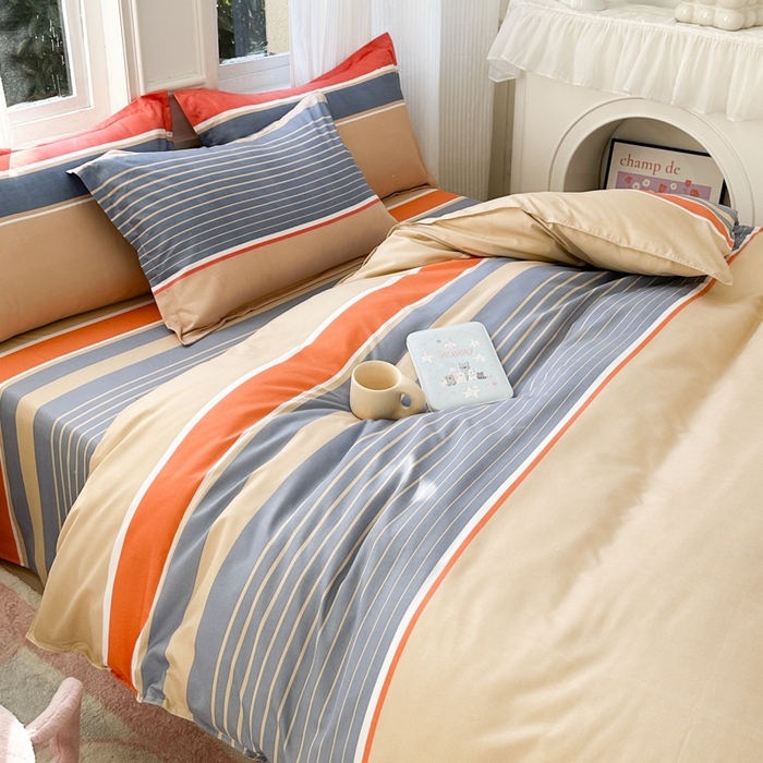 91家纺网 家纺一手货源 找家纺 南通菲度家纺 2025新款高克重芦荟棉四件套-大床 魅力蓝