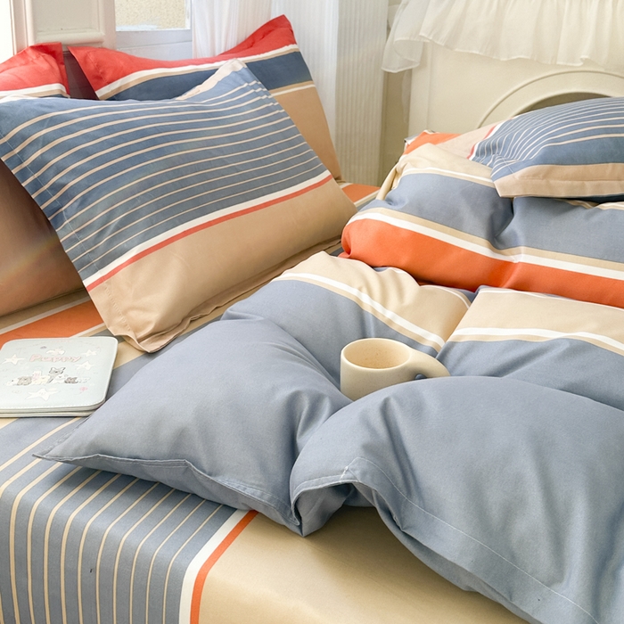 91家纺网 家纺一手货源 找家纺 南通菲度家纺 2025新款高克重芦荟棉四件套-大床 魅力蓝