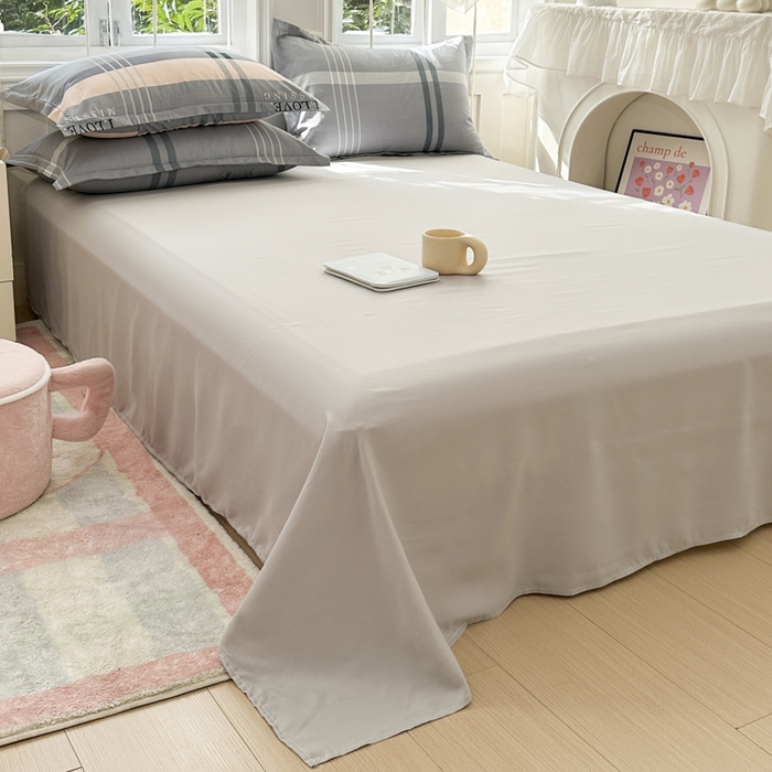 91家纺网 家纺一手货源 找家纺 南通菲度家纺 2025新款高克重芦荟棉四件套-大床 莫斯灰