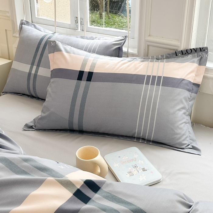 91家纺网 家纺一手货源 找家纺 南通菲度家纺 2025新款高克重芦荟棉四件套-大床 莫斯灰