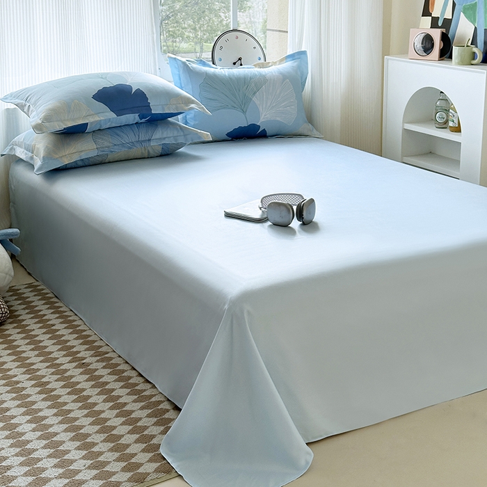 91家纺网 家纺一手货源 找家纺 南通菲度家纺 2025新款高克重芦荟棉四件套-大床 银杏叶