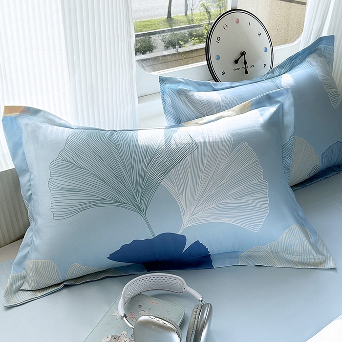 91家纺网 家纺一手货源 找家纺 南通菲度家纺 2025新款高克重芦荟棉四件套-大床 银杏叶