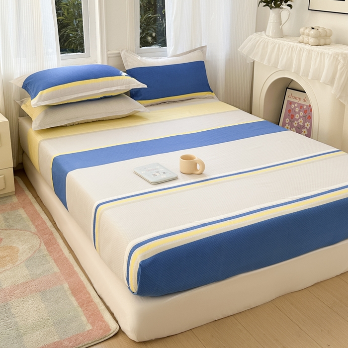 91家纺网 家纺一手货源 找家纺 南通菲度家纺 2025新款高克重芦荟棉四件套-大床 自然风光