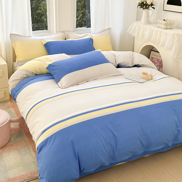 91家纺网 家纺一手货源 找家纺 南通菲度家纺 2025新款高克重芦荟棉四件套-大床 自然风光