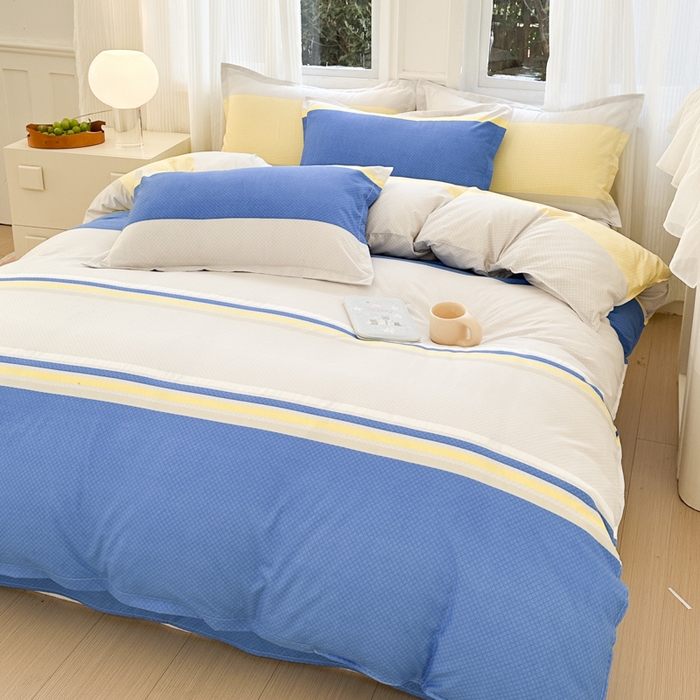 91家纺网 家纺一手货源 找家纺 南通菲度家纺 2025新款高克重芦荟棉四件套-大床 自然风光