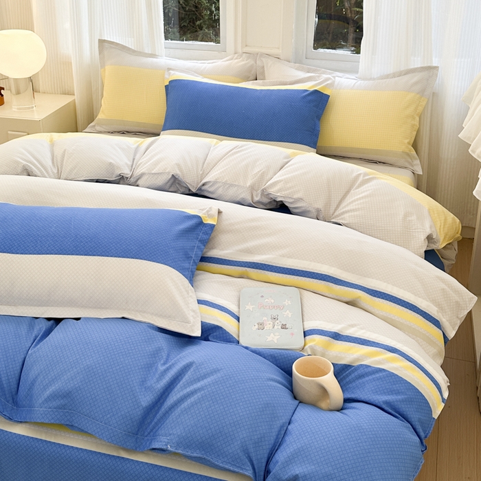 91家纺网 家纺一手货源 找家纺 南通菲度家纺 2025新款高克重芦荟棉四件套-大床 自然风光