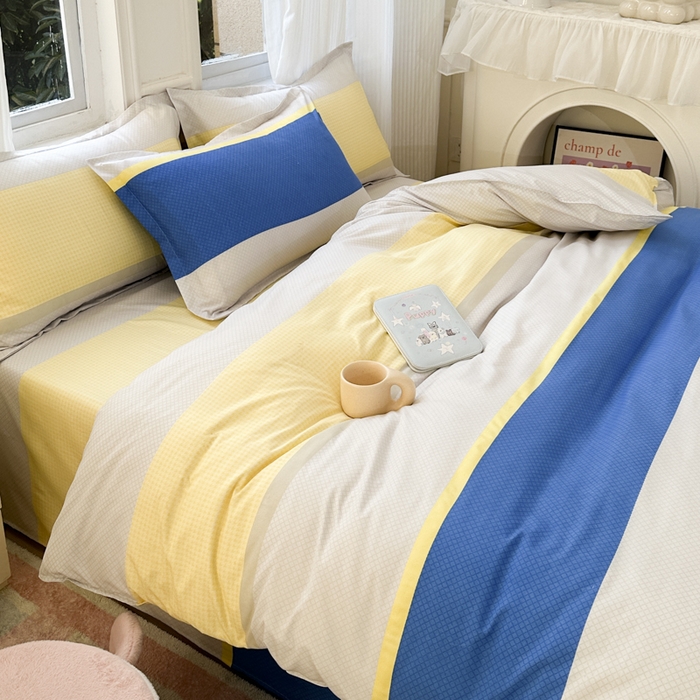 91家纺网 家纺一手货源 找家纺 南通菲度家纺 2025新款高克重芦荟棉四件套-大床 自然风光