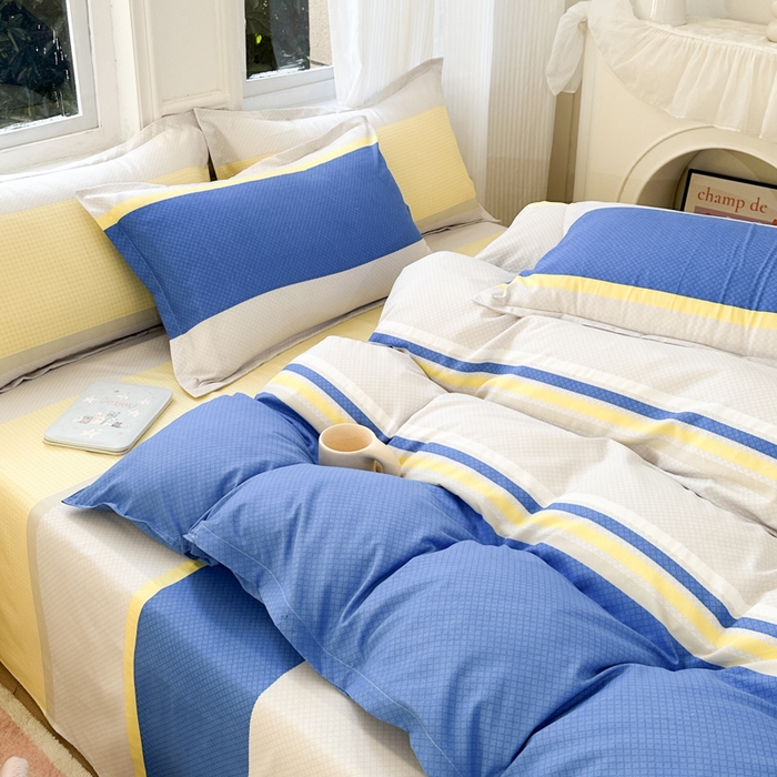 91家纺网 家纺一手货源 找家纺 南通菲度家纺 2025新款高克重芦荟棉四件套-大床 自然风光