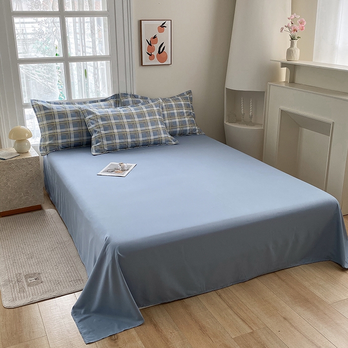 91家纺网 家纺一手货源 找家纺 南通菲度家纺 2025新款高克重芦荟棉四件套-大床 贝拉蓝