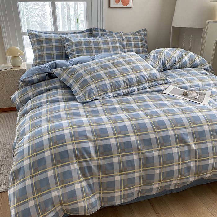 91家纺网 家纺一手货源 找家纺 南通菲度家纺 2025新款高克重芦荟棉四件套-大床 贝拉蓝