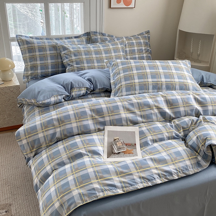 91家纺网 家纺一手货源 找家纺 南通菲度家纺 2025新款高克重芦荟棉四件套-大床 贝拉蓝