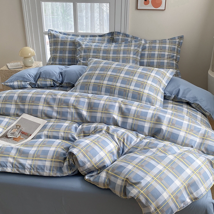 91家纺网 家纺一手货源 找家纺 南通菲度家纺 2025新款高克重芦荟棉四件套-大床 贝拉蓝