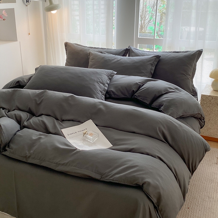 91家纺网 家纺一手货源 找家纺 南通菲度家纺 2025新款高克重芦荟棉四件套-大床 高级灰
