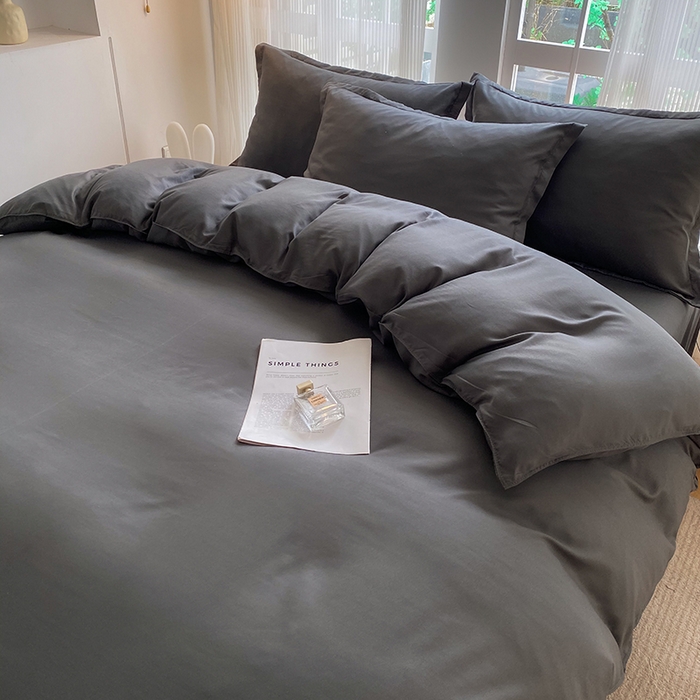 91家纺网 家纺一手货源 找家纺 南通菲度家纺 2025新款高克重芦荟棉四件套-大床 高级灰