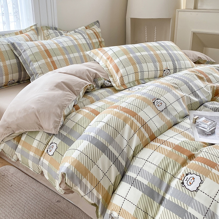 91家纺网 家纺一手货源 找家纺 南通菲度家纺 2025新款高克重芦荟棉四件套-大床 小绵羊