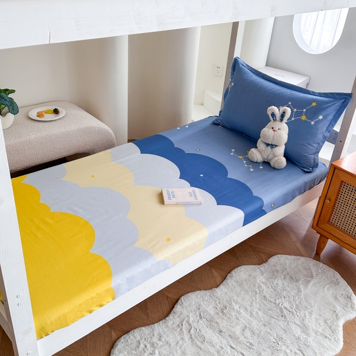 91家纺网 家纺一手货源 找家纺 南通菲度家纺 2025新款高克重芦荟棉四件套-宿舍 风清云朵