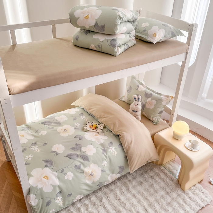 91家纺网 家纺一手货源 找家纺 南通菲度家纺 2025新款高克重芦荟棉四件套-宿舍 花开盛夏