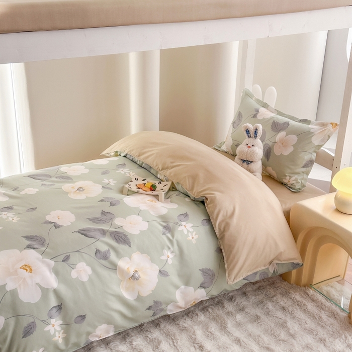 91家纺网 家纺一手货源 找家纺 南通菲度家纺 2025新款高克重芦荟棉四件套-宿舍 花开盛夏