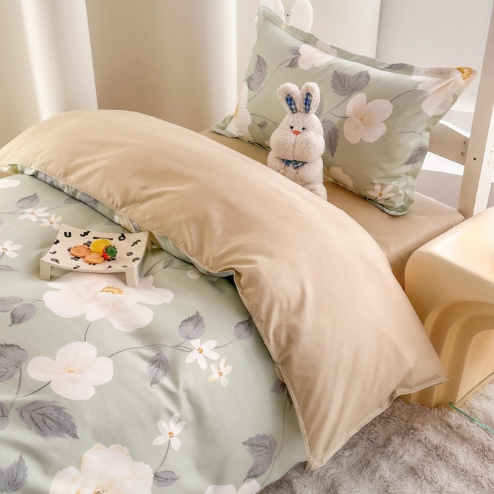 91家纺网 家纺一手货源 找家纺 南通菲度家纺 2025新款高克重芦荟棉四件套-宿舍 花开盛夏