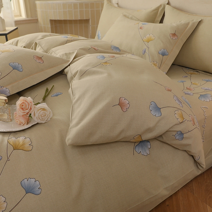 91家纺网 家纺一手货源 找家纺 幸嘉轩 2025新款全棉纯棉喷气加厚磨毛四件套-系列五 黛叶