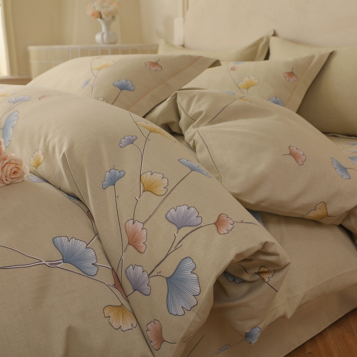 幸嘉轩 2025新款全棉纯棉喷气加厚磨毛四件套-系列五 黛叶