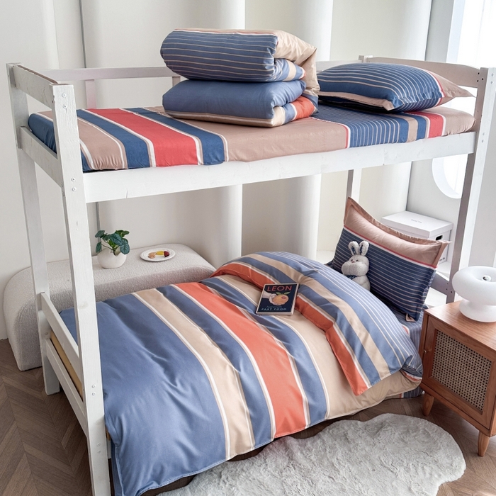 91家纺网 家纺一手货源 找家纺 南通菲度家纺 2025新款高克重芦荟棉四件套-宿舍 魅力蓝