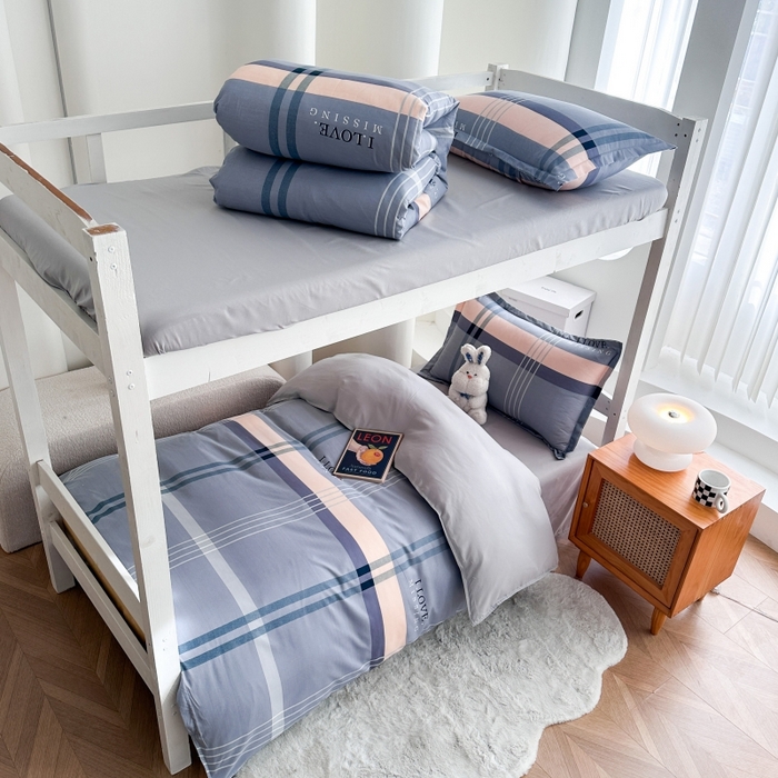 91家纺网 家纺一手货源 找家纺 南通菲度家纺 2025新款高克重芦荟棉四件套-宿舍 莫斯灰