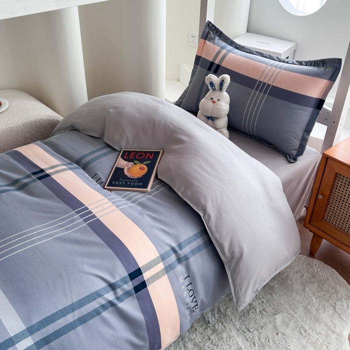 91家纺网 家纺一手货源 找家纺 南通菲度家纺 2025新款高克重芦荟棉四件套-宿舍 莫斯灰