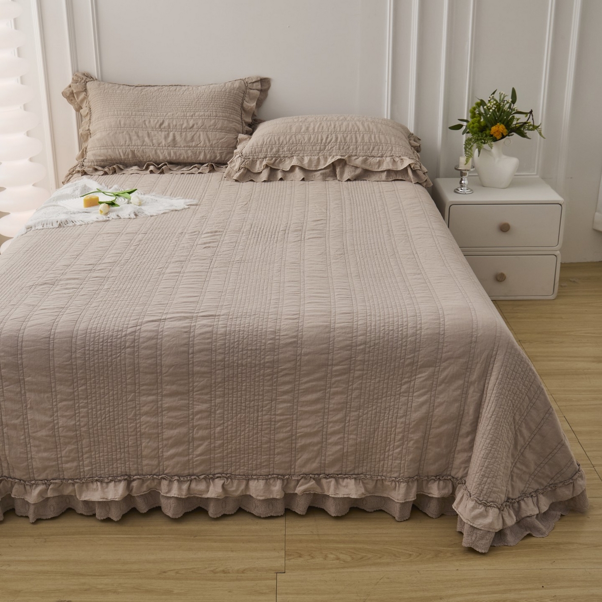 91家纺网 家纺一手货源 找家纺 （总）上喜 2025新款全棉砂洗床盖新升级第五代