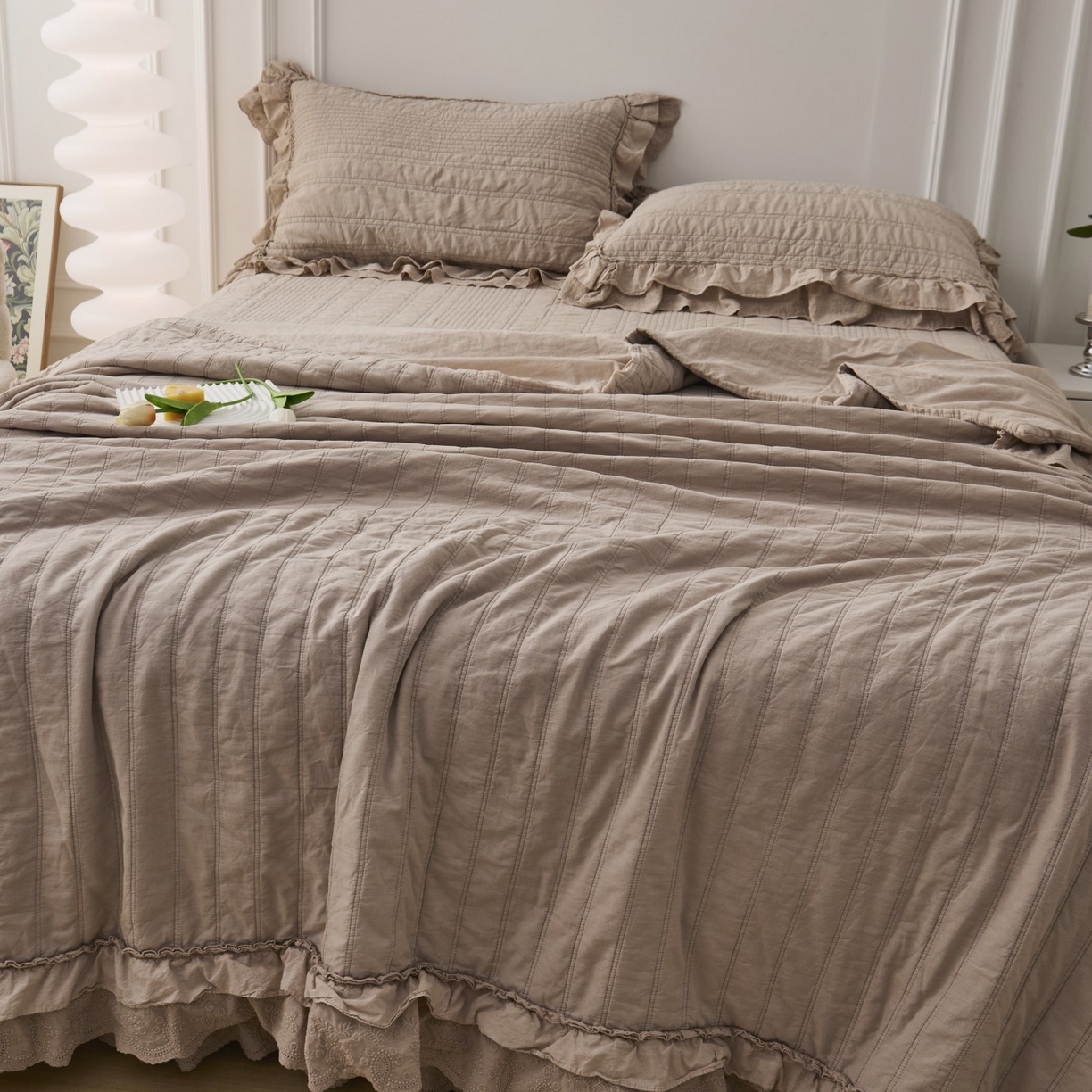 91家纺网 家纺一手货源 找家纺 （总）上喜 2025新款全棉砂洗床盖新升级第五代