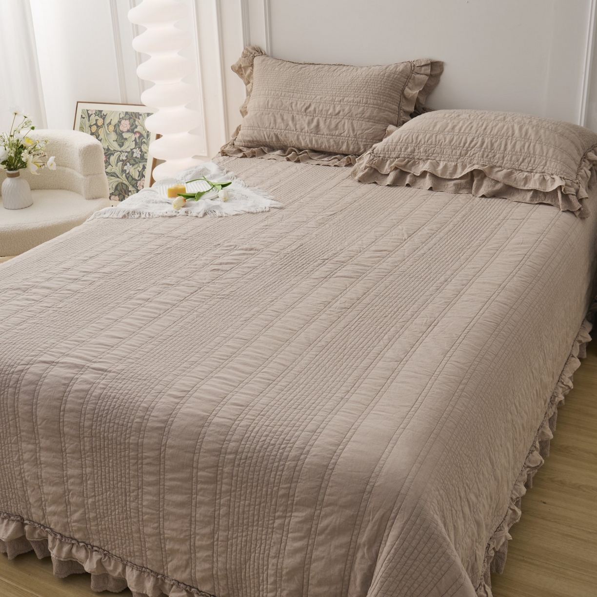 91家纺网 家纺一手货源 找家纺 （总）上喜 2025新款全棉砂洗床盖新升级第五代