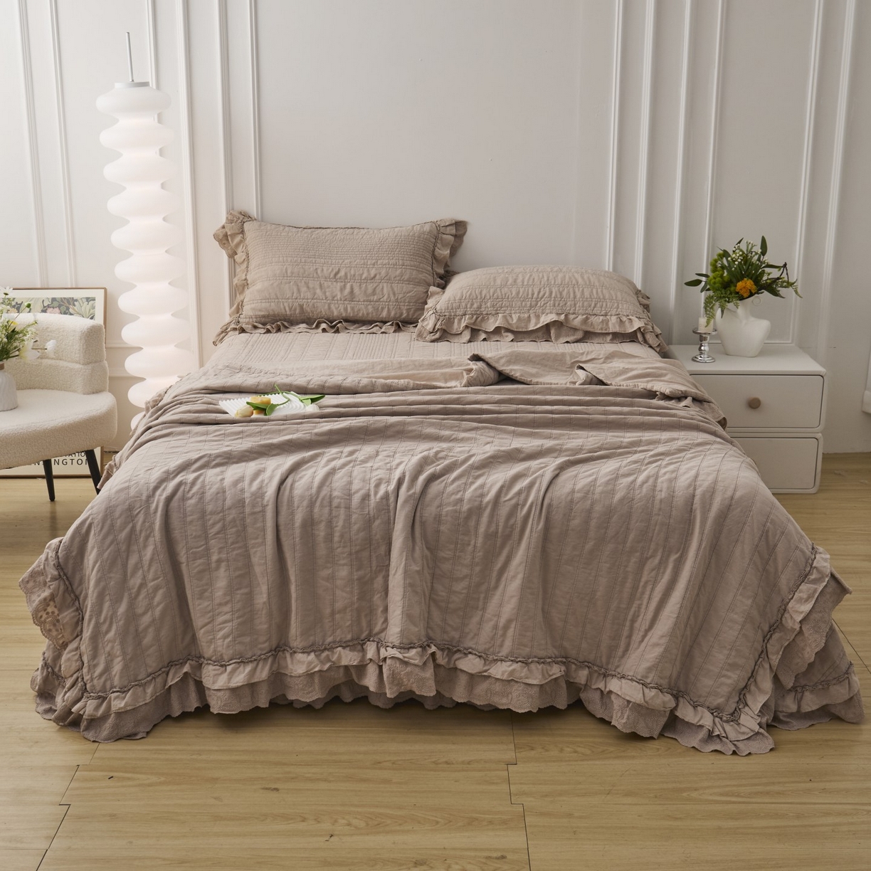 91家纺网 家纺一手货源 找家纺 （总）上喜 热卖牛奶绒珍珠床盖款三件套四件套