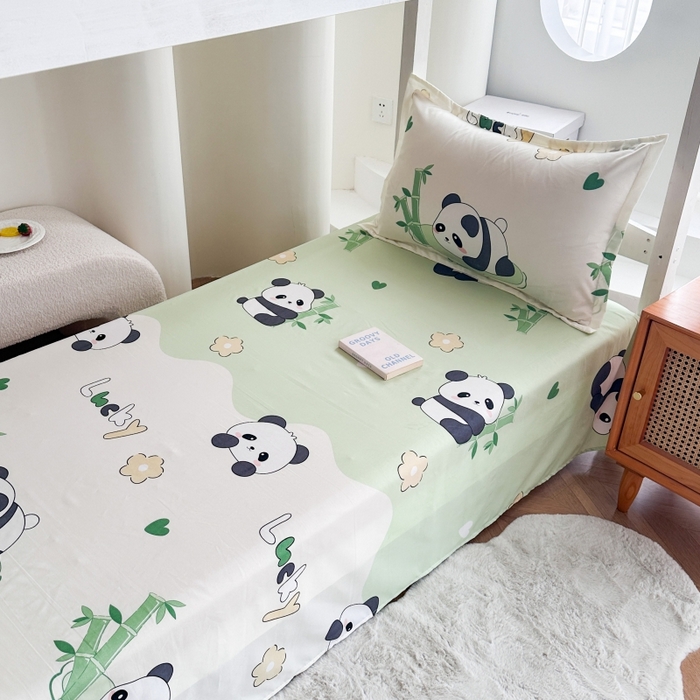 91家纺网 家纺一手货源 找家纺 南通菲度家纺 2025新款高克重芦荟棉四件套-宿舍 熊猫乐园