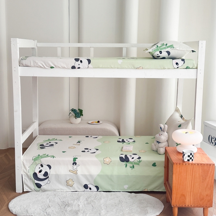 91家纺网 家纺一手货源 找家纺 南通菲度家纺 2025新款高克重芦荟棉四件套-宿舍 熊猫乐园