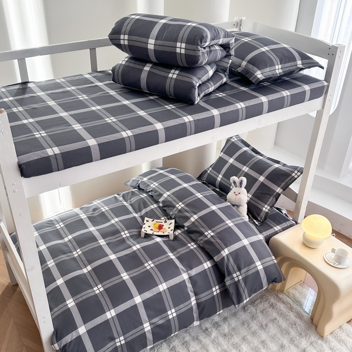 91家纺网 家纺一手货源 找家纺 南通菲度家纺 2025新款高克重芦荟棉四件套-宿舍 英伦风尚