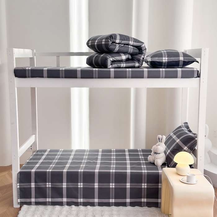 91家纺网 家纺一手货源 找家纺 南通菲度家纺 2025新款高克重芦荟棉四件套-宿舍 英伦风尚