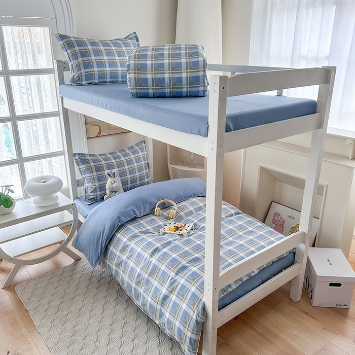 91家纺网 家纺一手货源 找家纺 南通菲度家纺 2025新款高克重芦荟棉四件套-宿舍 贝拉蓝