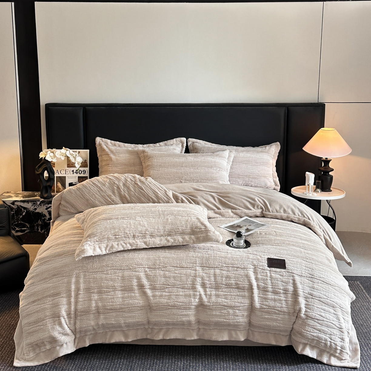 91家纺网 家纺一手货源 找家纺 （总）恋绒家纺 2025新款加厚A面兔毛B面牛奶绒四件套