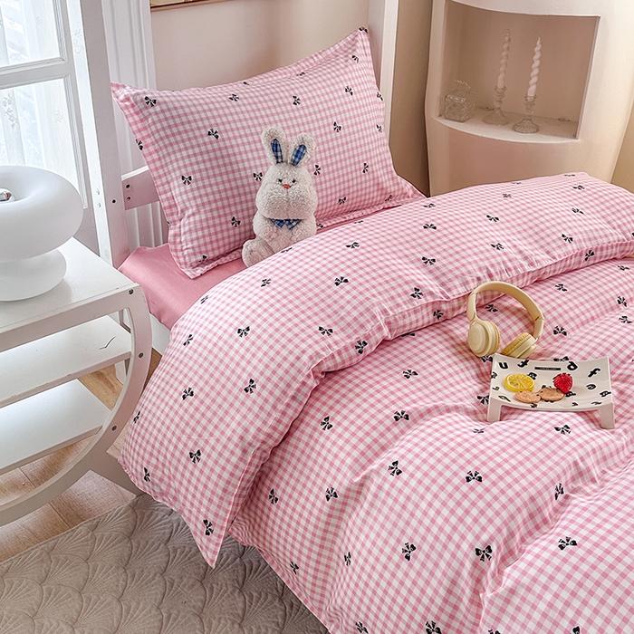 91家纺网 家纺一手货源 找家纺 南通菲度家纺 2025新款高克重芦荟棉四件套-宿舍 水墨蝶