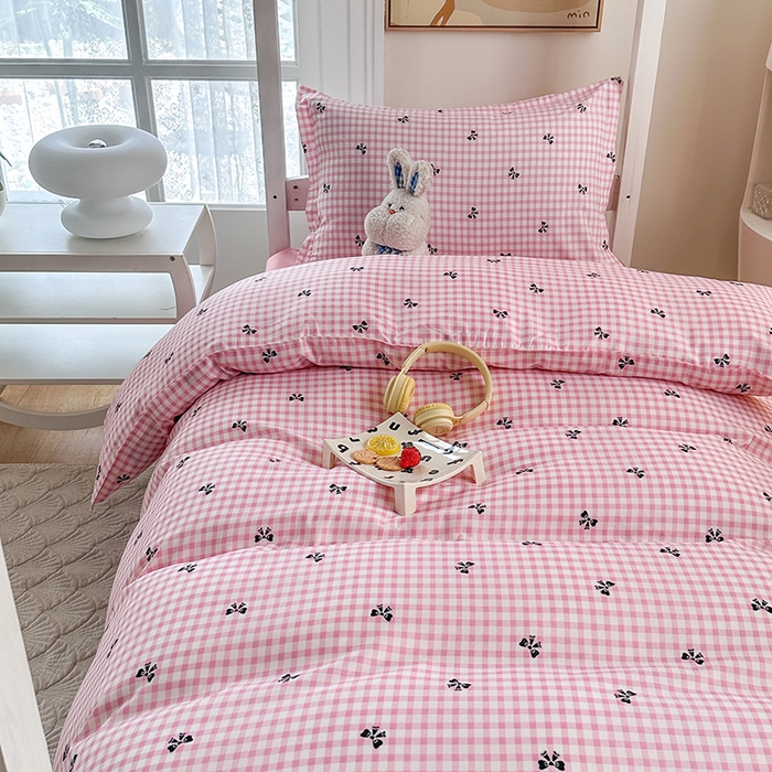 91家纺网 家纺一手货源 找家纺 南通菲度家纺 2025新款高克重芦荟棉四件套-宿舍 水墨蝶